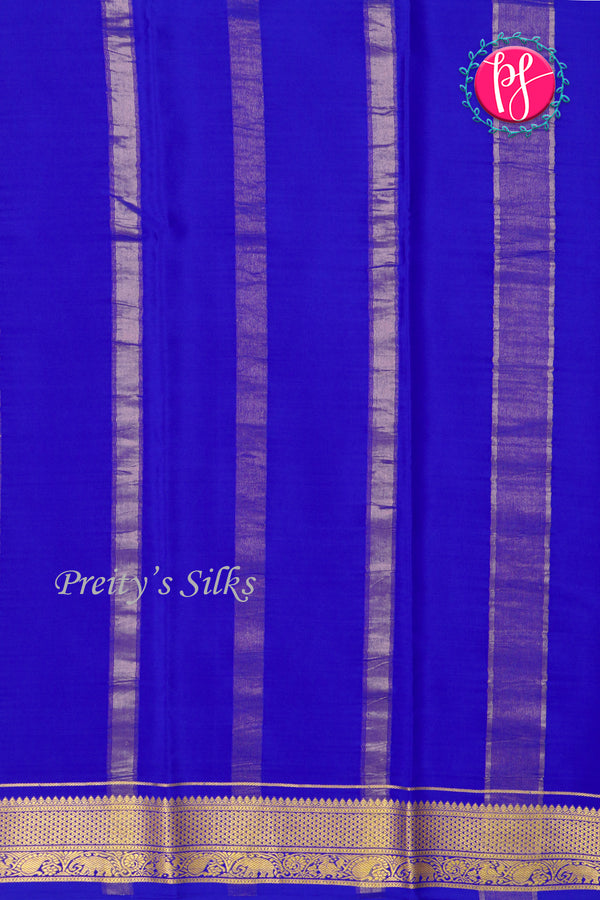 Pure Mysore Crepe Silk Saree-Royalblue-PF20850