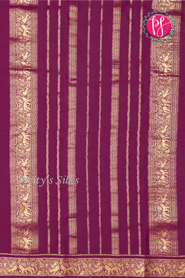 Pure Mysore Crepe Silk Saree-PF77430