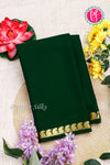 Pure Mysore Crepe Silk Saree-Bottlegreen- PA21766