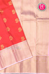 Pure Kanchipuram Silk Saree-Orange And Lightpink-PA23514