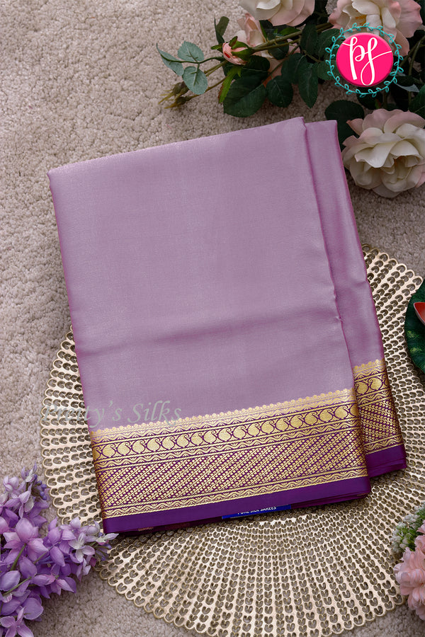 Pure Mysore Crepe Silk Saree-Mauve And Purple-PA22436