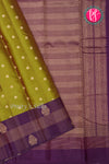 Half Pure Kanchipuram Silk Saree-PachiGreen And Deepwine-PA24692