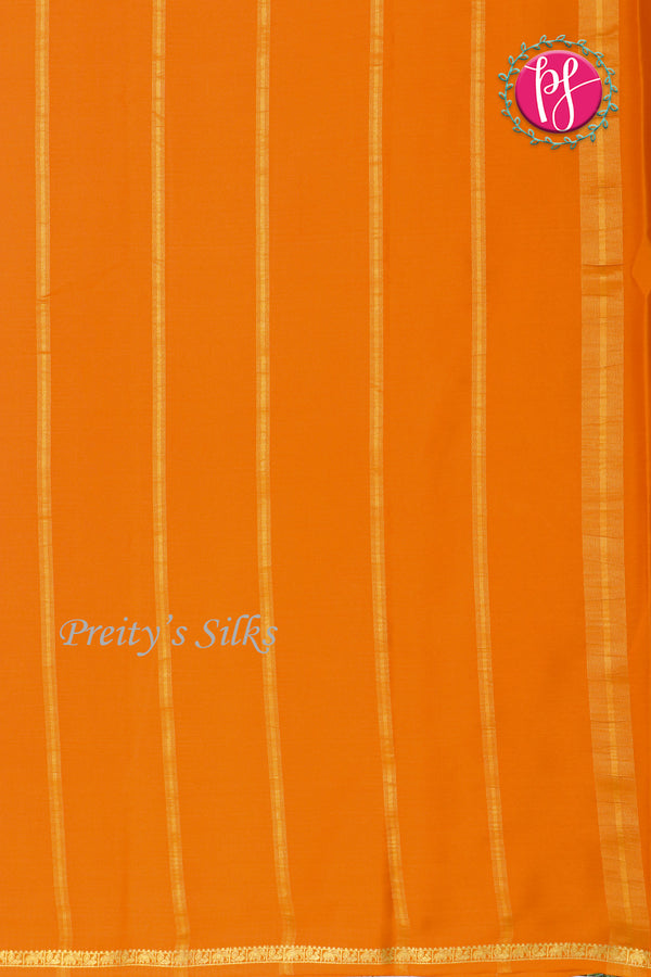 Pure Mysore Crepe Silk Saree -Orange-PF84176