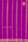 Pure Mysore Crepe Silk Saree -Skyblue And Purple-PF79543