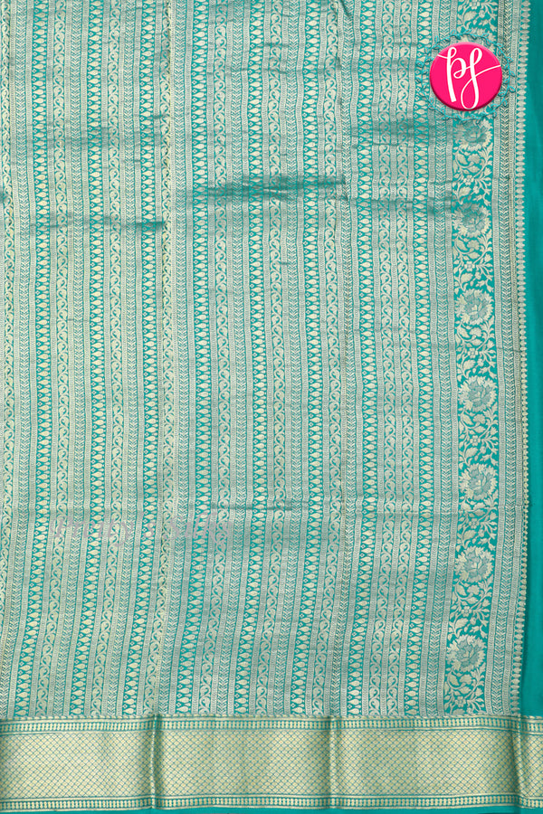 PURE KADDI BANARASI GEORGETTE SILK SAREE-Aquablue-PA23868