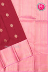 Pure Kanchipuram Silk Saree-Rubyred And BabyPink-PA27124