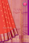 Half Pure Kanchipuram Silk Saree-Orange And Purple-PF82225
