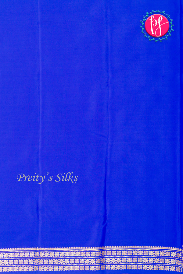 Pure Mysore Crepe Silk Saree-Royalblue-PA19578