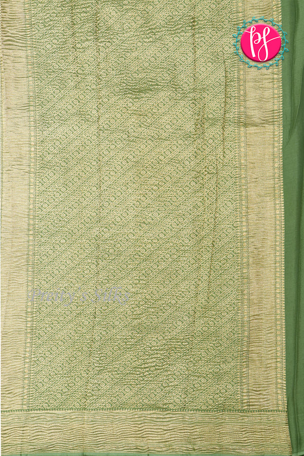 PURE KADDI BANARASI GEORGETTE SILK SAREE-Pastelgreen-PA23860