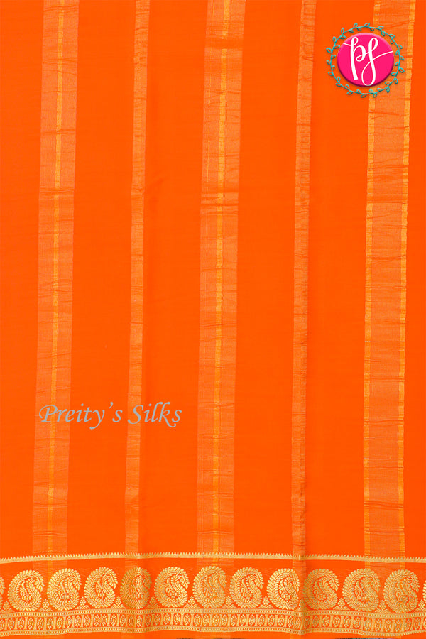 Pure Mysore Crepe Silk Saree-Onionpink And Orange-PA20648