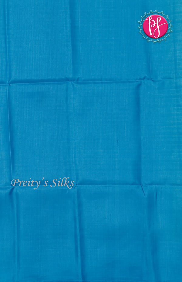 Pure Pochampally Soft Silk saree - Olive Green - Sky Blue-PF38076