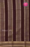 Pure Mysore Crepe Silk saree-Half And Half Pattern-Orange and deep brown-PF60718