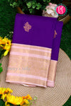 Pure Kanchipuram Silk Saree-Blue And Lightpink-PA23514