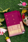 Half Pure Kanchipuram Silk Saree-Berryred And Mauvepink-PA35213