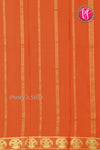 Pure Mysore Crepe Silk Saree-Gandaberunda Border-Orange-PF84405