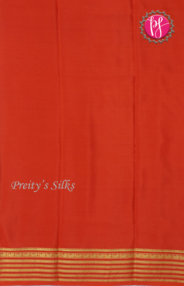Pure Mysore Crepe Silk Saree-Pistagreen And Red-PF66897
