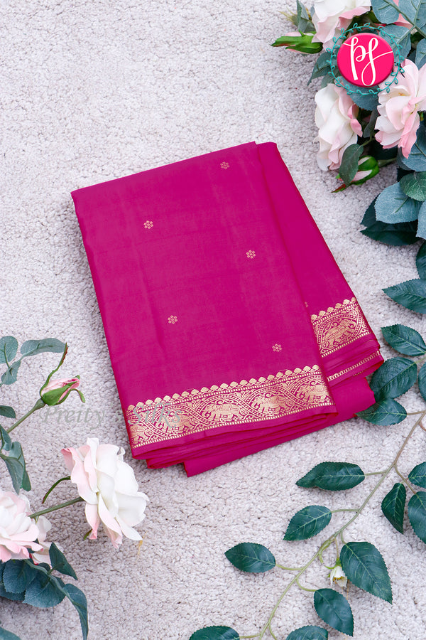 Pure Kanchipuram Silk Saree-Mejantapink-PA27091