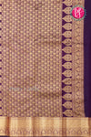 Pure Kanchipuram Silk Saree-Dark purple-PA04341