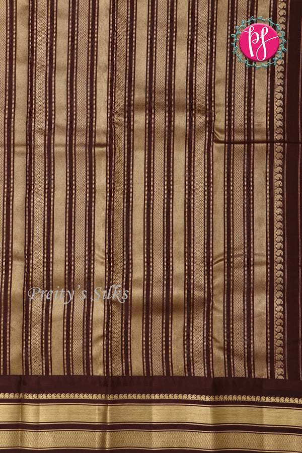 Half Pure Kanchipuram Silk Saree-Rustorange And Deepbrown-PF68660