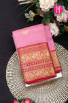 Half Pure Kanchipuram Silk Saree-Lightpink And Red-PA25826