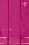 Pure Mysore Crepe Silk Saree With Line Border-Orange And Mejentapink-PF39189
