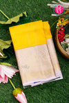 Pure Kanchipuram Silk Saree-Leamomyellow And Lightpink-PA23542