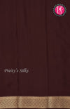 Pure Mysore Crepe Silk saree-Half And Half Pattern-Orange And Chocolatebrown-PF60734