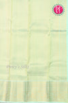 Pure Kanchipuram Silk Saree-Peacock Blue With Sea Green-PF81292