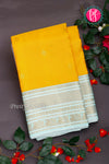 Pure Kanchipuram Silk Saree-Yellow And Iceblue-PA23542