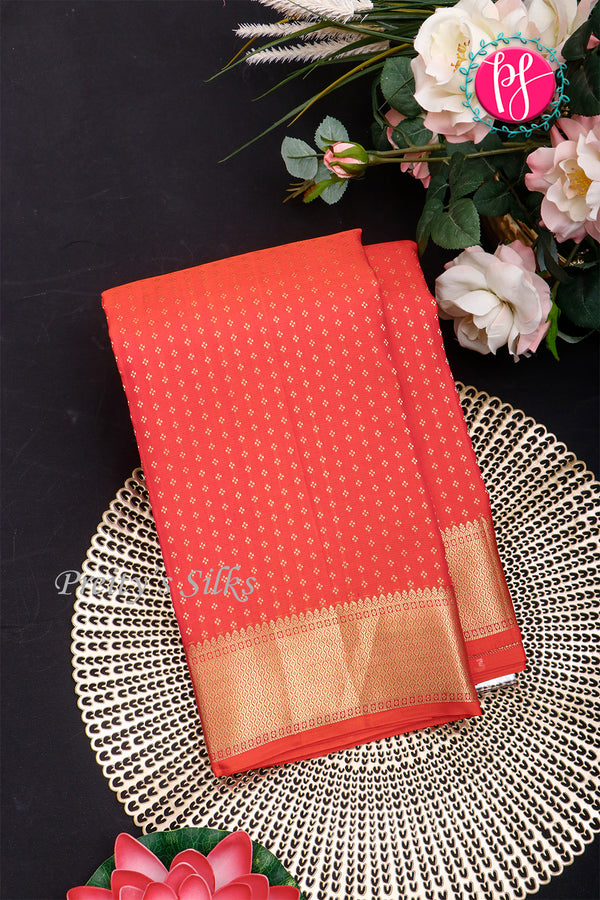Pure Kanchipuram Silk Saree-Orange-PA34518
