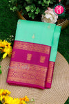 Pure Kanchipuram Silk Saree-Pistagreen And Mejenapink-PA23514