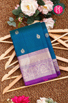 Pure Kanchipuram Silk Saree-Peacockblue-PA39434