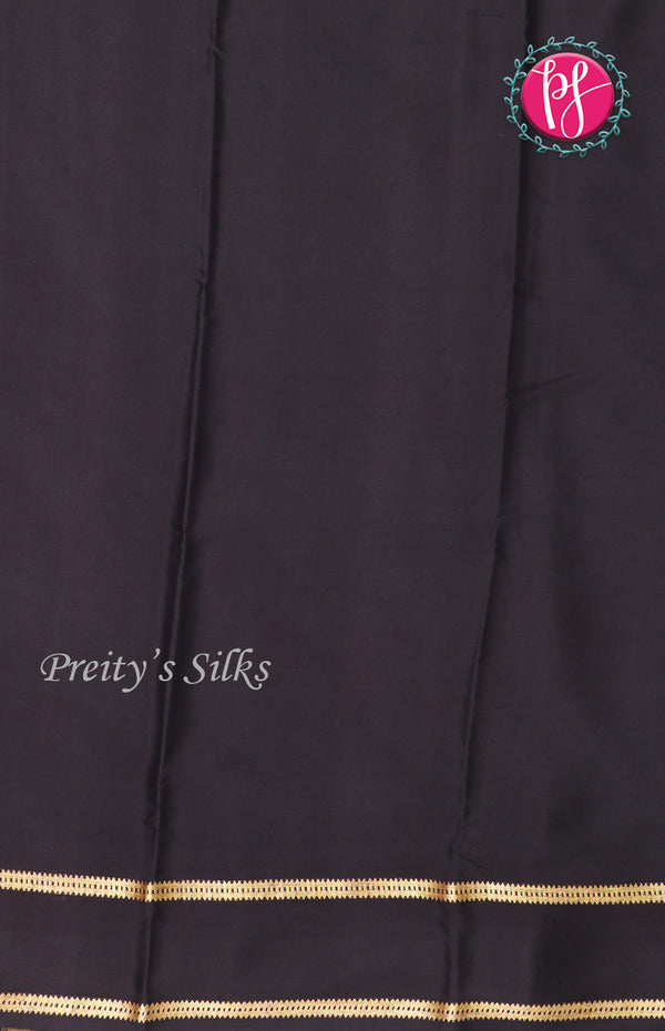 Pure Mysore Crepe Silk Saree With Contrast Bentex Border-PF39167