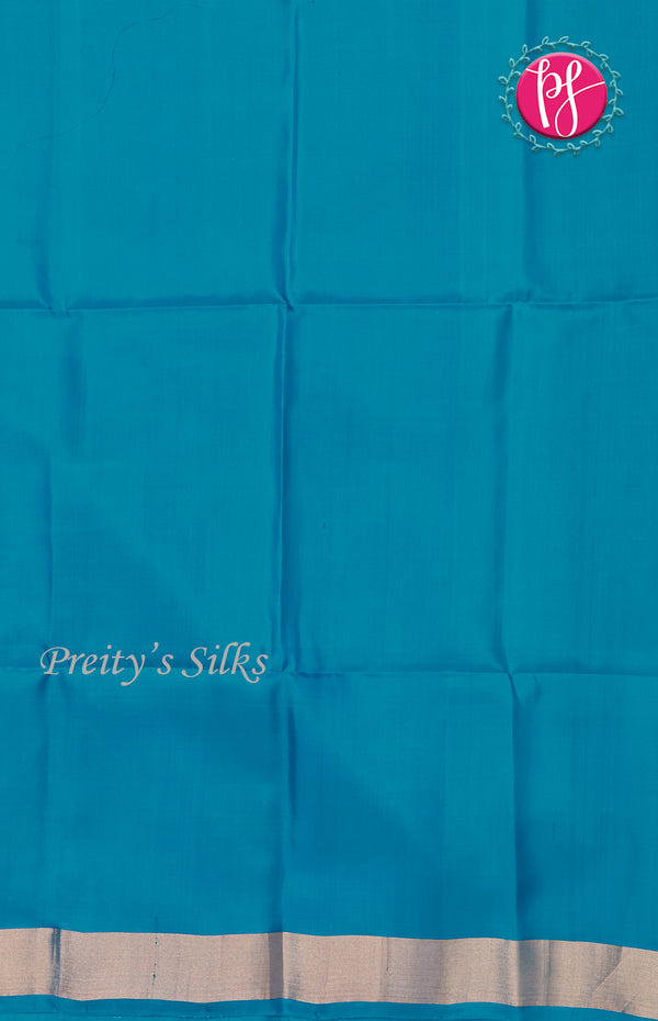 Pure Pochampally Soft Silk saree- Purple - Sky Blue-PF38080