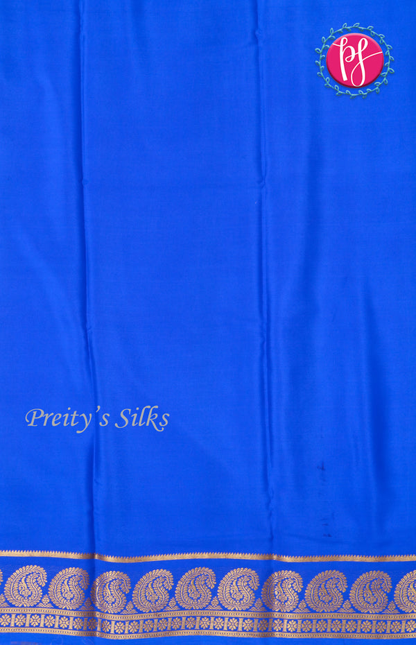 Pure Mysore Crepe Silk Saree With Contrast Mango Border-PF38142