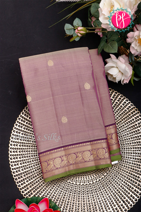 Pure Kanchipuram Silk Saree-Winishgrey-PA27118