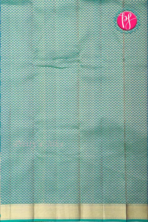 Pure Kanchipuram Silk Saree-Tealblue-PA20363