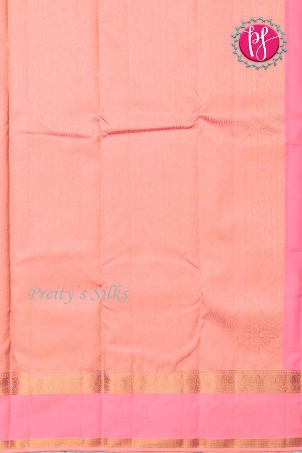 Half Pure Kanchipuram Silk Saree-Rosered And Lightpink-PF82179