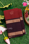 Pure Kanchipuram Silk Saree-Dark Rust And Deep Plum -PA17552