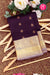 Half Pure Kanchipuram Silk Saree-Dark Burgundy And Slategrey-PA35213