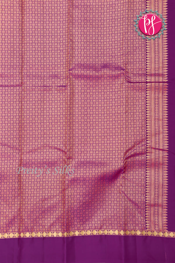 Half Pure Kanchipuram Silk Saree-Purple-PF82229