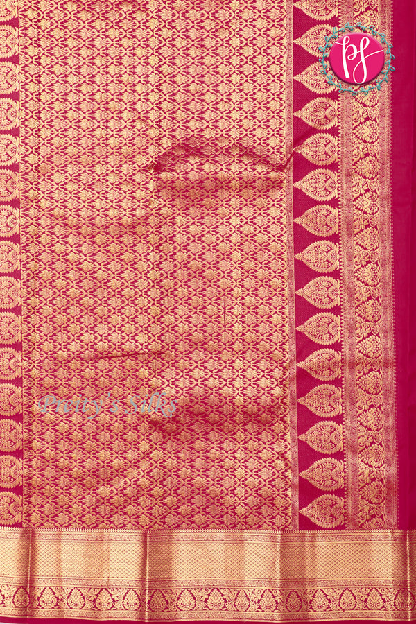 Pure Kanchipuram Silk Saree-Mejentapink-PA04342