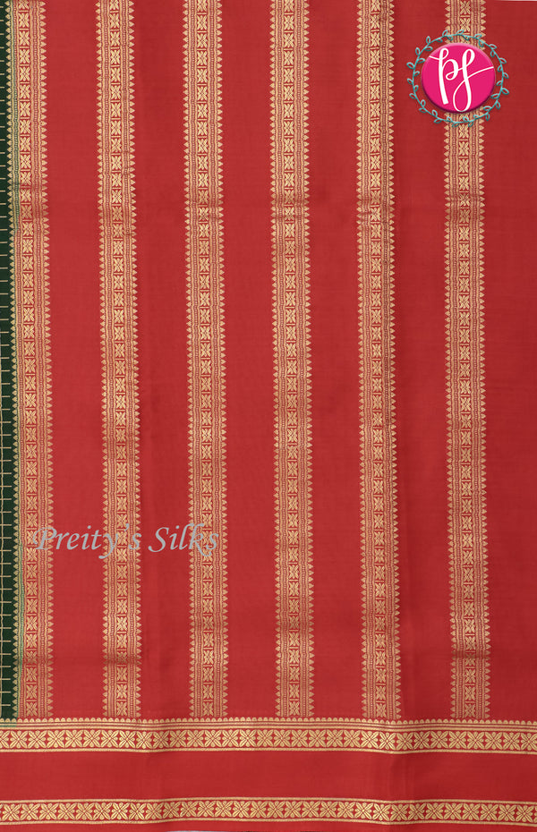 Pure Mysore Crepe Silk saree-GreenAnd pink-PF60726