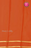 Pure Mysore Crepe Silk Saree With Bentex Border-Orange-PF46788