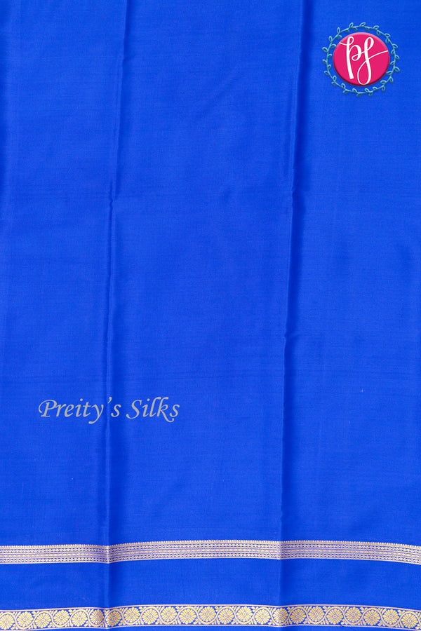 Pure Mysore Crepe Silk Saree -Onion pink And Royalblue-PF82490