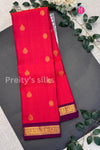 Pure Kanchipuram Silk Saree-Dual shade Red And Wine-PA50656