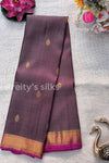 Pure Kanchipuram Silk Saree-Slatebrown And Pink-PA51194