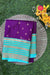 Semi Kanchipuram Silk Saree -Purple with Skyblue-PA39339