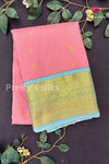 Semi Kanchipuram Silk Saree -Light Pink with Seablue-PA39339