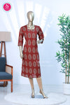 Elegant maroon cotton top with ethnic block print-SWRM018